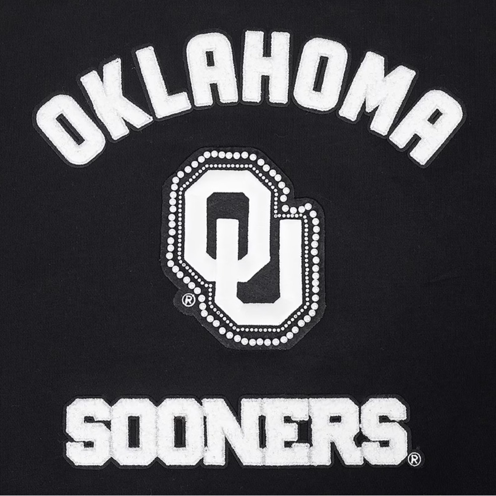NWT [Pro Standard] Oklahoma Sooners NCAA Black Pearl Cropped Sweatshirt Womens L - Picture 7 of 12